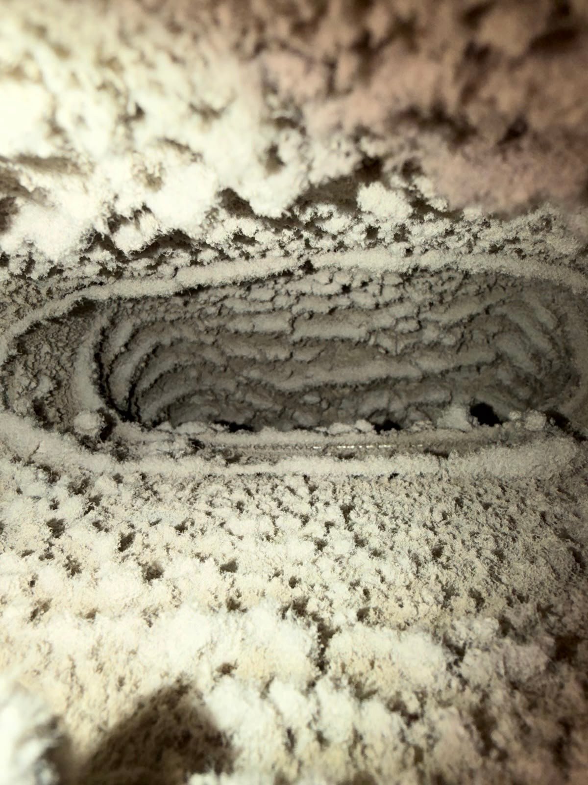 Air duct after professional cleaning